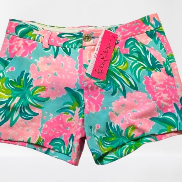 Lilly Pulitzer Callahan Knit Short Blue Ibiza Pineapple Shake NWT 2 - Picture 2 of 2